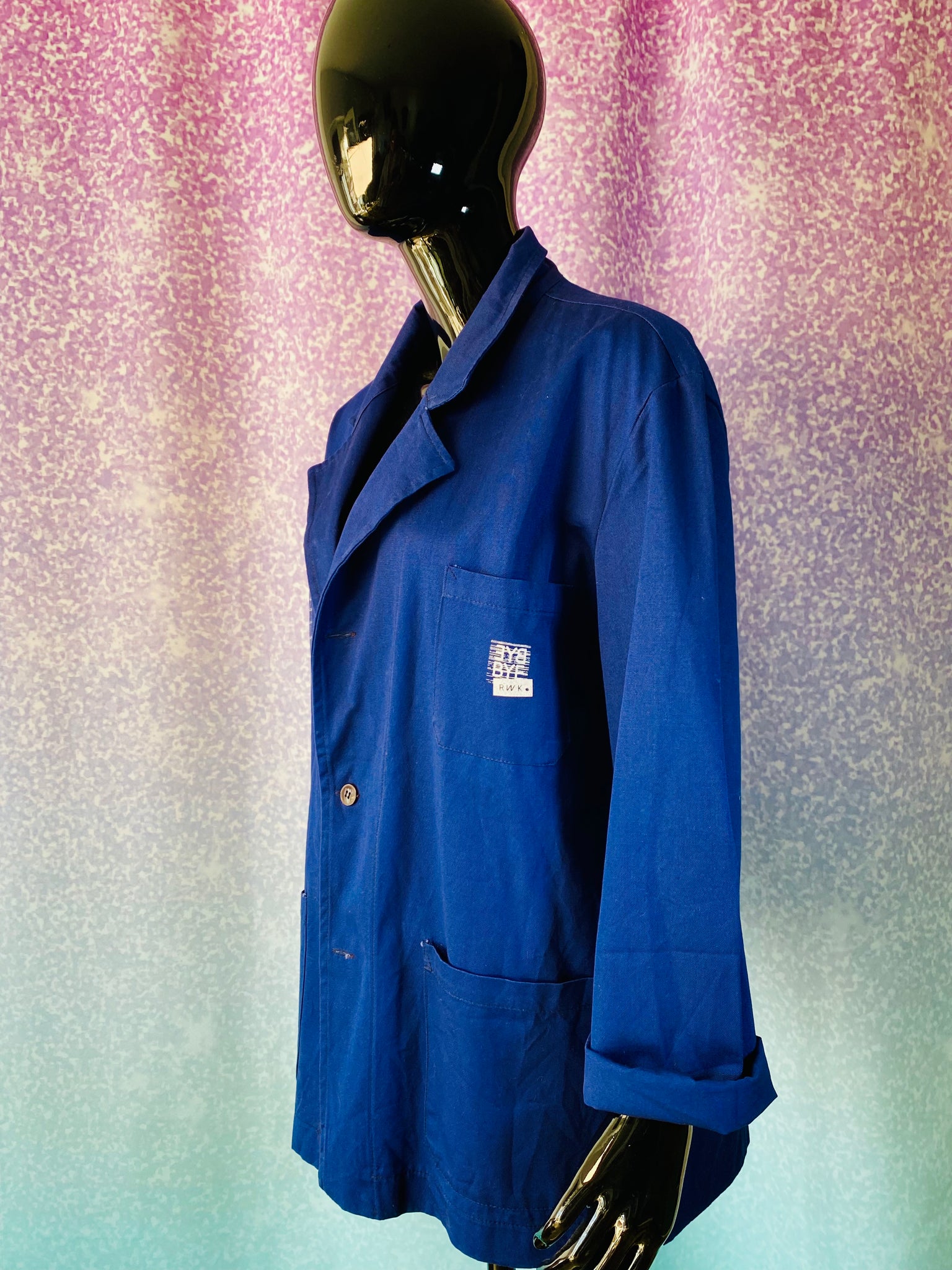 Veste bleu de travail vintage unisexe